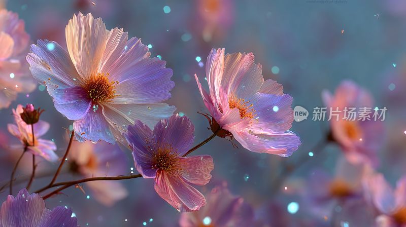 梦幻唯美的绽放花朵