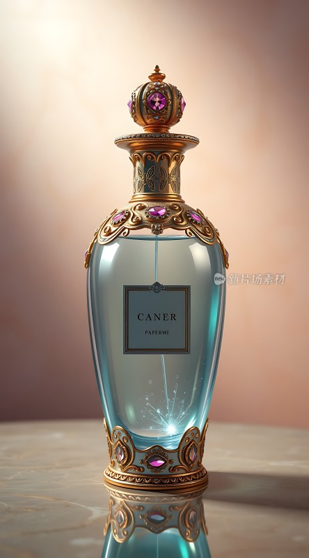 精致香水瓶闪耀宝石装饰优雅奢华