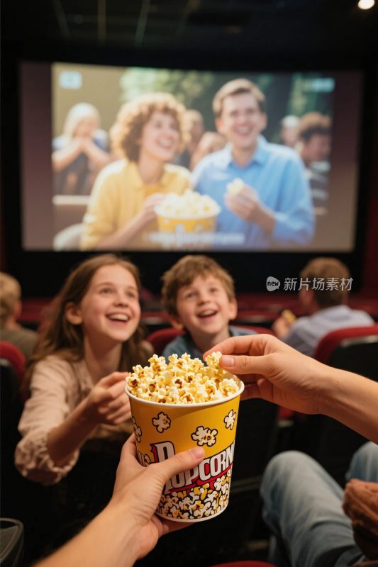 电影院观影爆米花场景