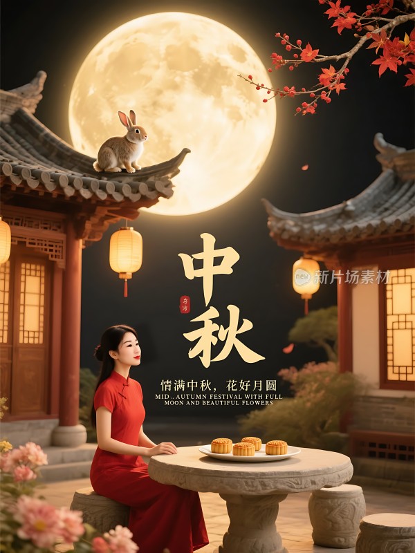 中秋月圆人团圆