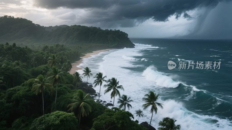 风暴滨海风景图