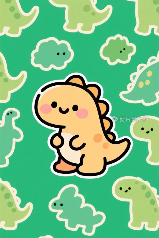 可爱卡通恐龙插画