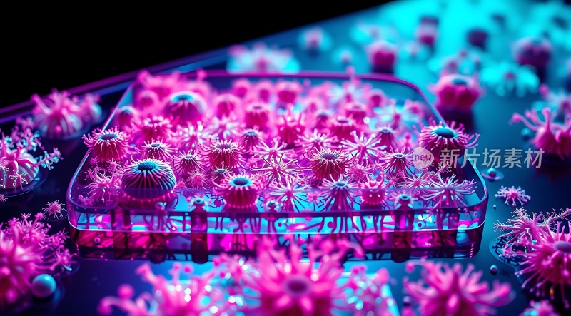 紫色微生物实验室样本