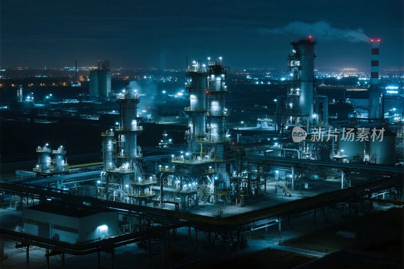 工业厂区夜景图