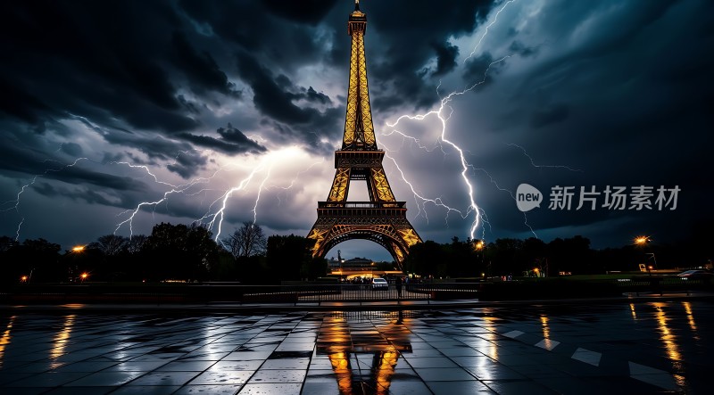 埃菲尔铁塔闪电之夜