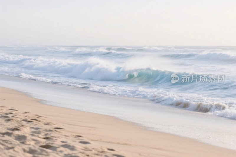 海滩海浪风景图