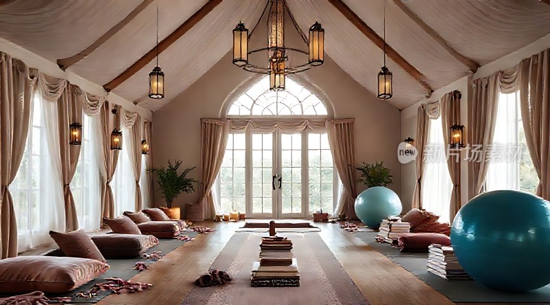 温馨瑜伽室宁静与舒适并存
