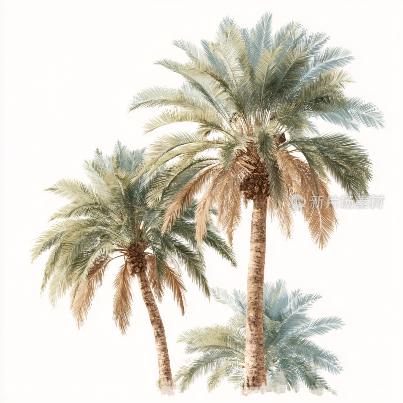 手绘棕榈树插画