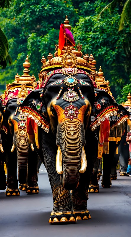 金光闪闪大象游行队伍