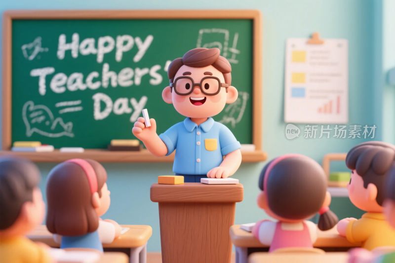 教师节课堂插画