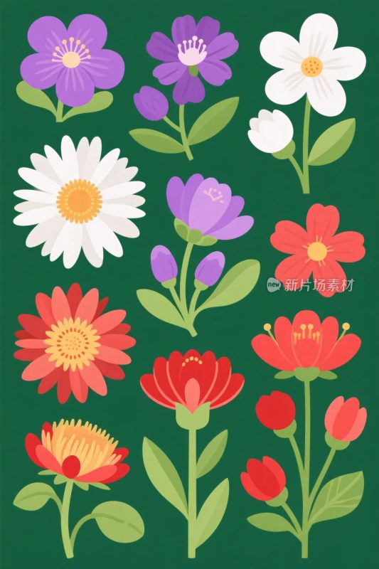 多彩花卉插画集合