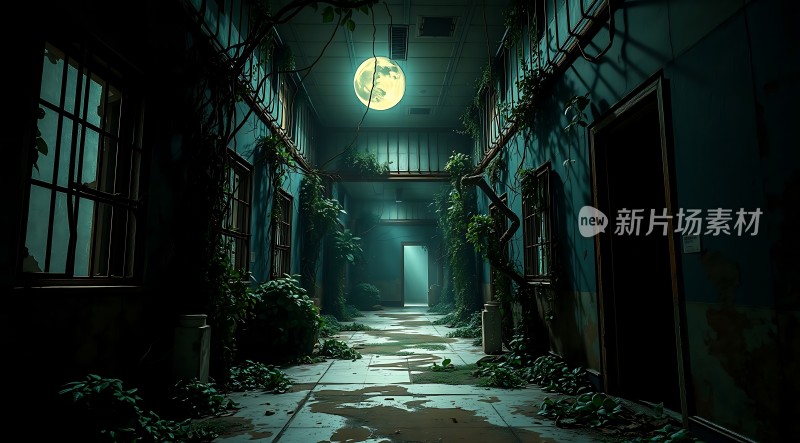 废弃建筑里的神秘月光