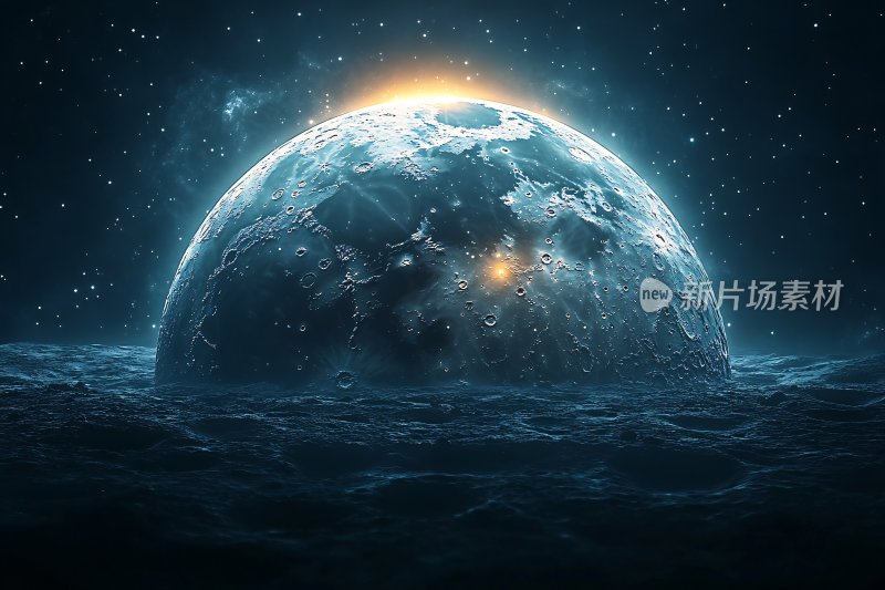 宇宙中的蓝色地球景象