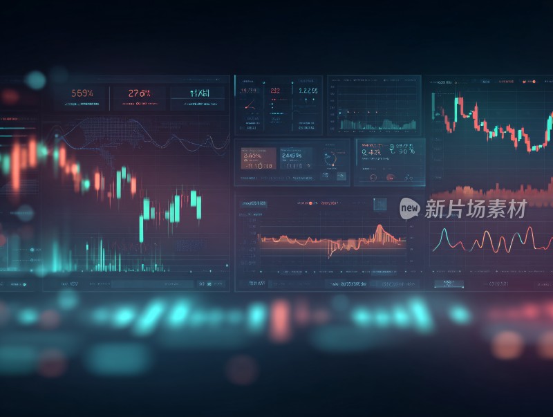 科技感金融数据图表画面