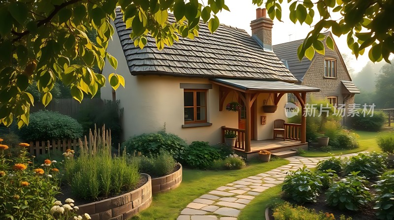 温馨小屋绿意盎然宁静家园