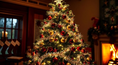 温馨圣诞树下的节日氛围 温馨圣诞树下的节日氛围