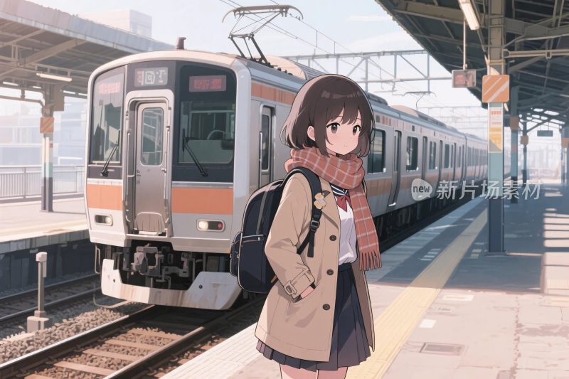 火车站台动漫人物