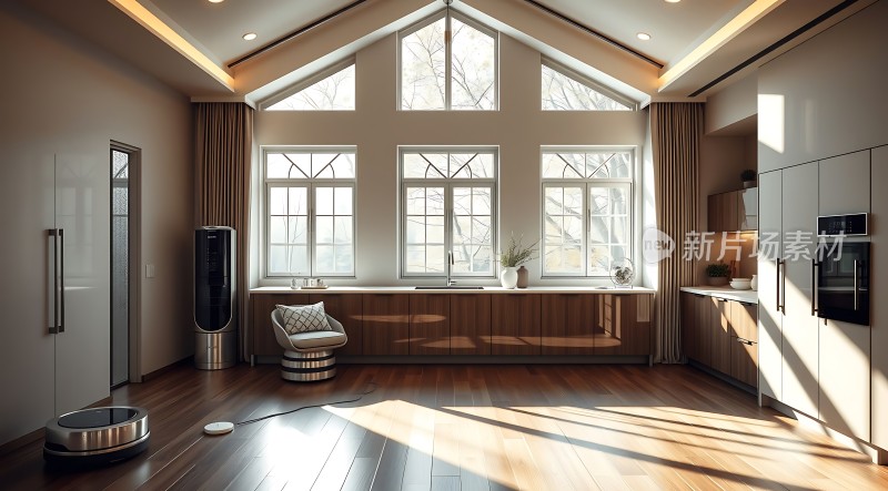 阳光洒满现代家居温馨舒适生活空间