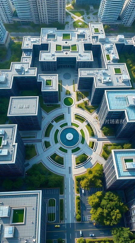 现代建筑群鸟瞰图