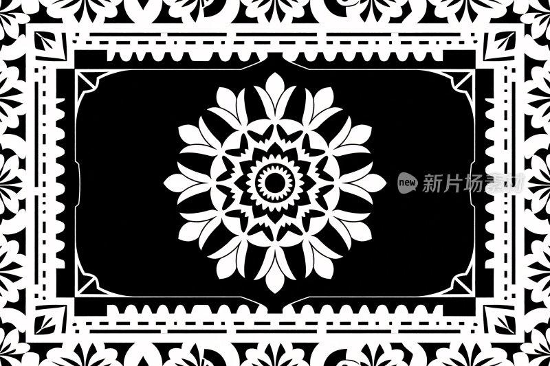 黑白装饰对称图案
