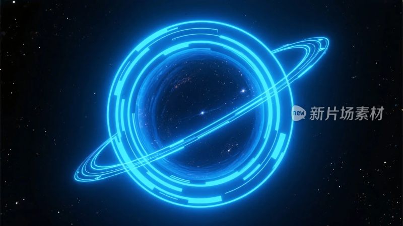蓝色环形光效图案