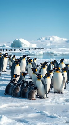 南极企鹅群聚雪地 南极企鹅群聚雪地