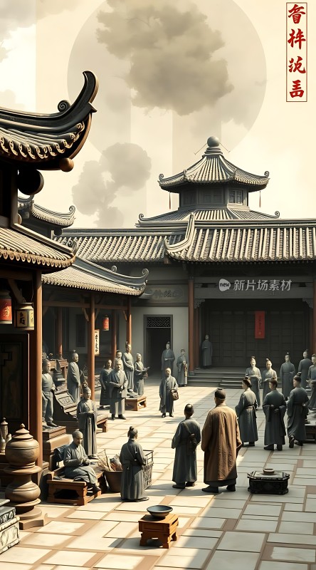 古风集市繁华盛景