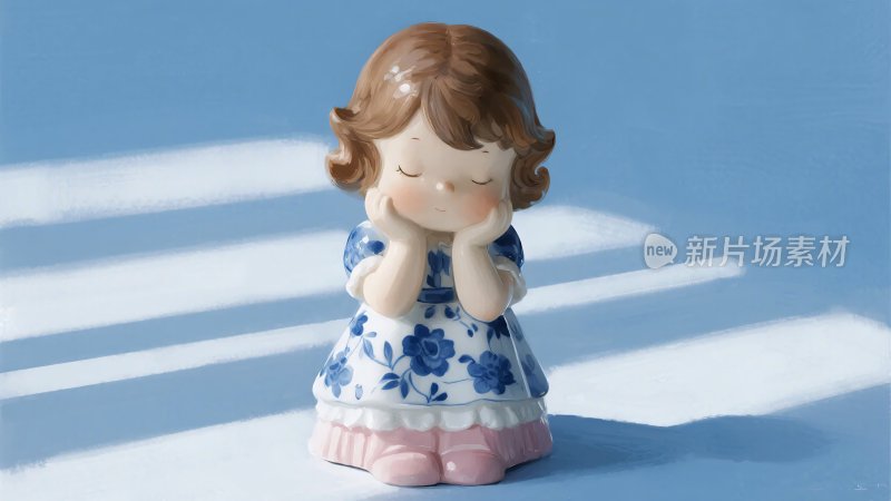 可爱陶瓷小女孩摆件