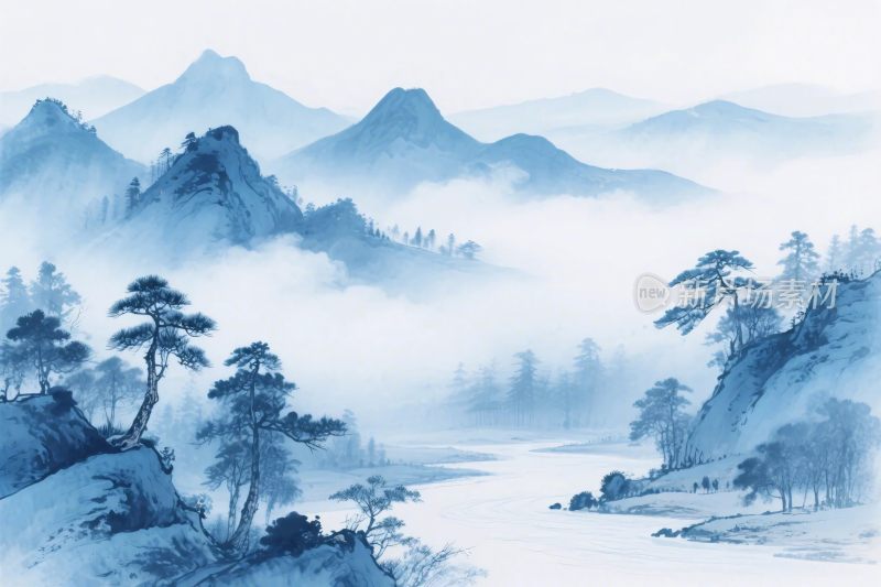 水墨山水风景画