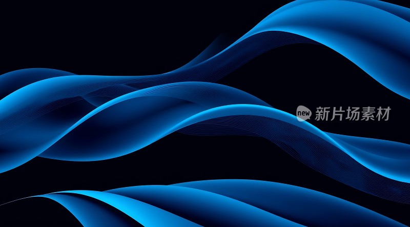 蓝色波浪背景新片场素材