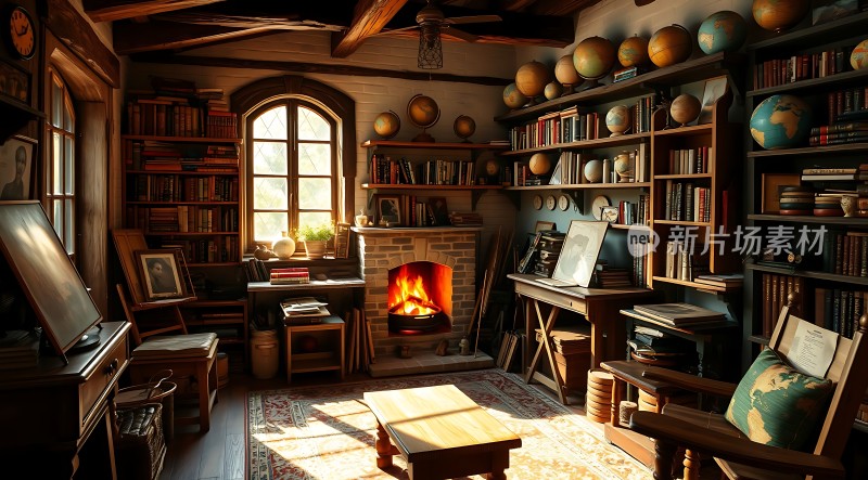 古董书房里的温暖时光