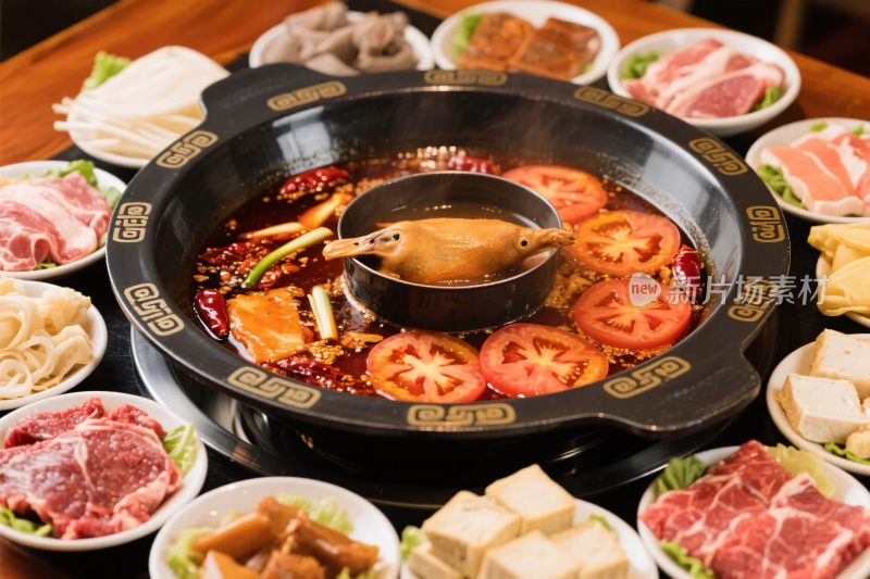 火锅美食食材展示