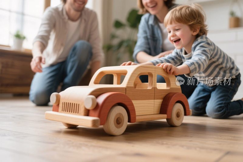 家庭互动木制玩具车