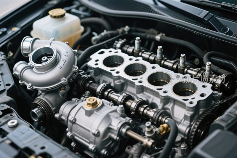 汽车发动机内部特写