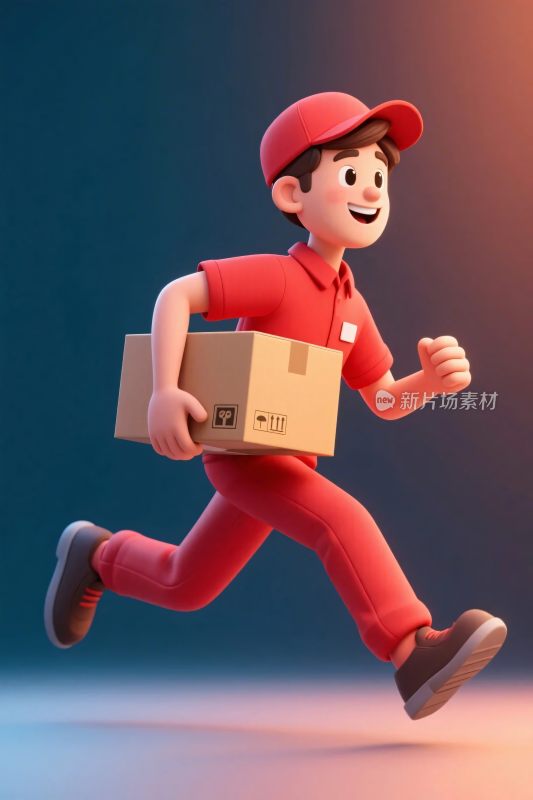 快递员送快递形象