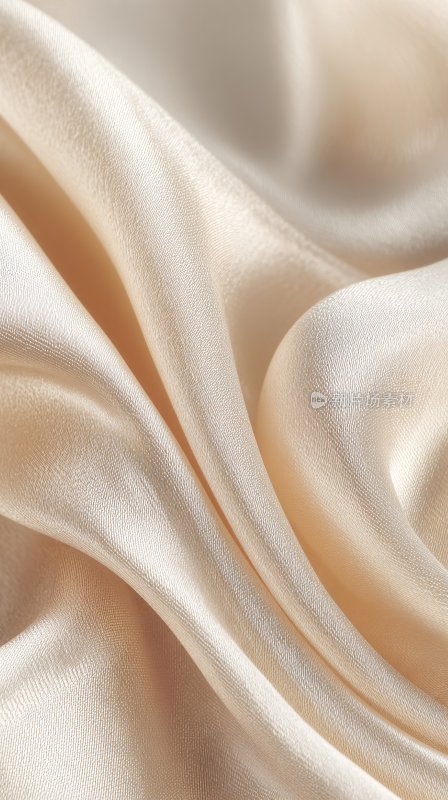 柔滑米白色丝绸布料纹理