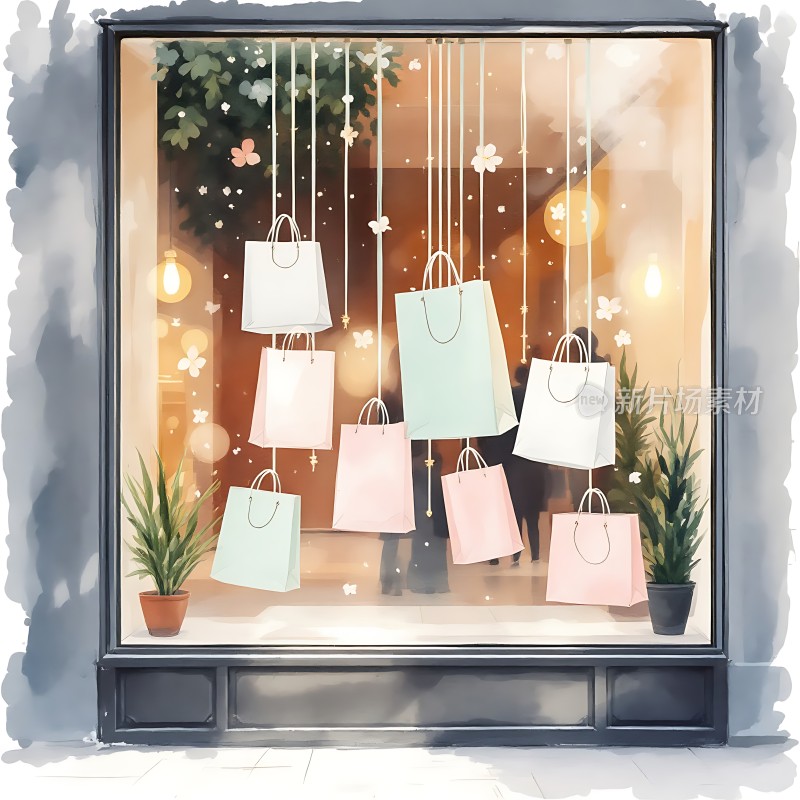 购物袋橱窗展示