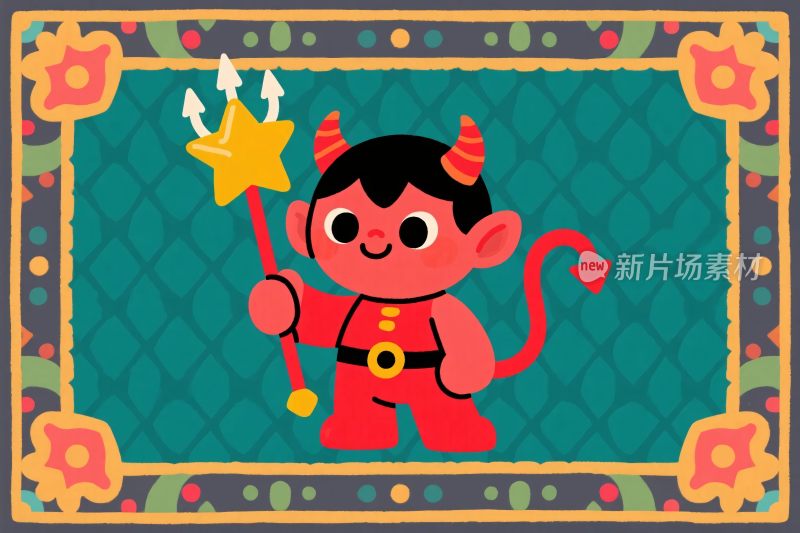 卡通恶魔角色插画