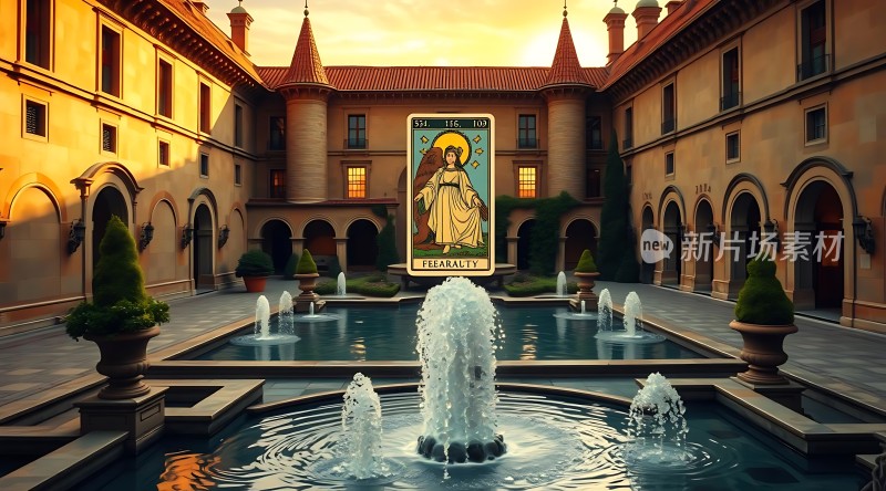 塔罗占卜庭院中的神秘预兆