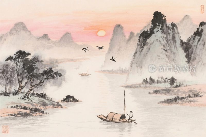 水墨山水风景国画