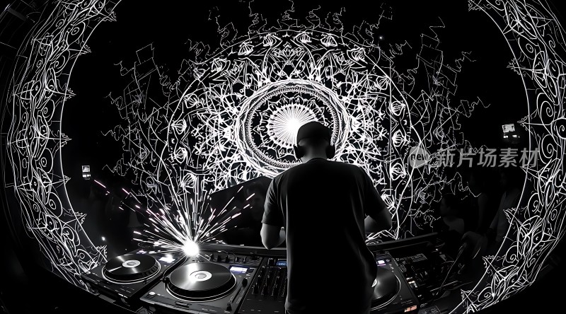 DJ与光影交织的梦幻之夜