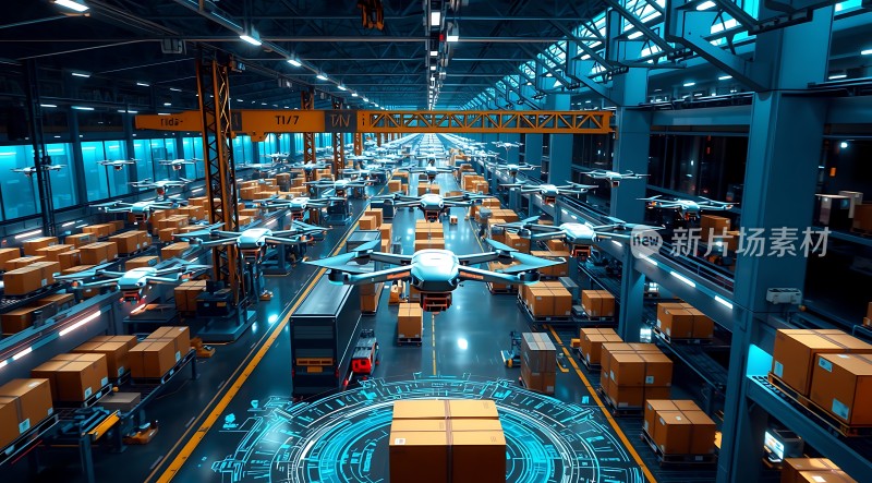 智能物流中心无人机与机器人协同作业