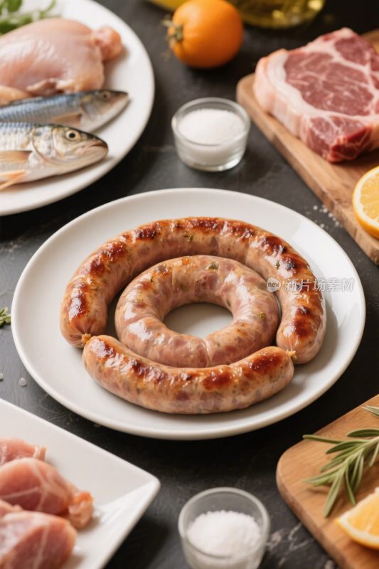 食材摆盘美食图