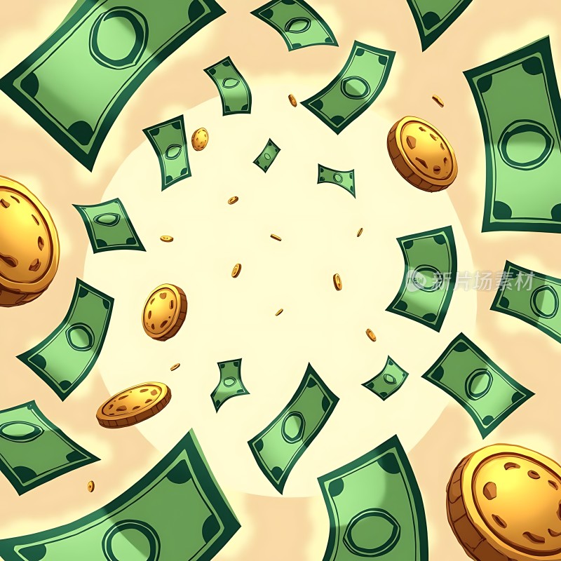 金钱风暴美元与金币纷飞