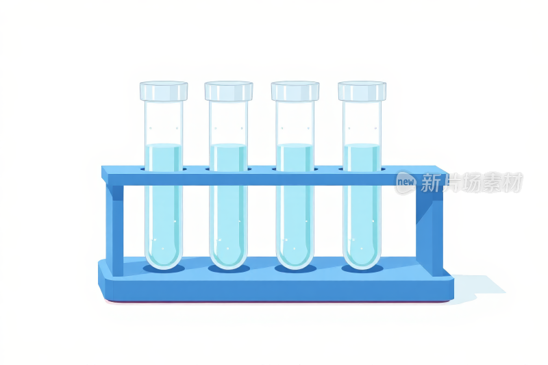 有四个试管里面有蓝色液体高清图片