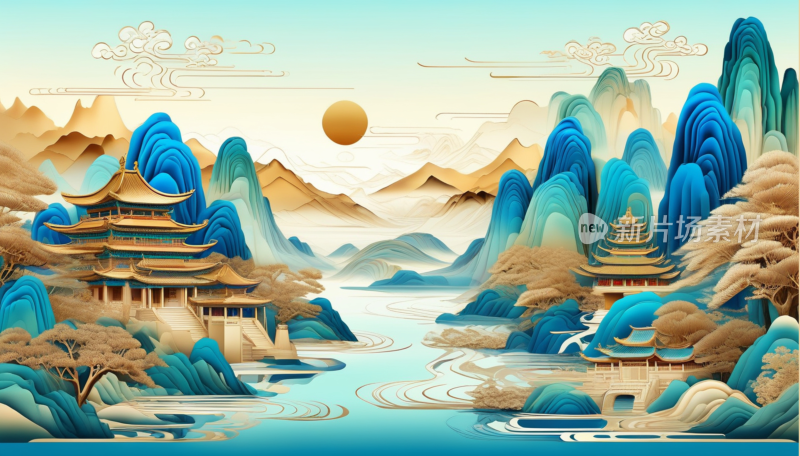 山水画 背景图