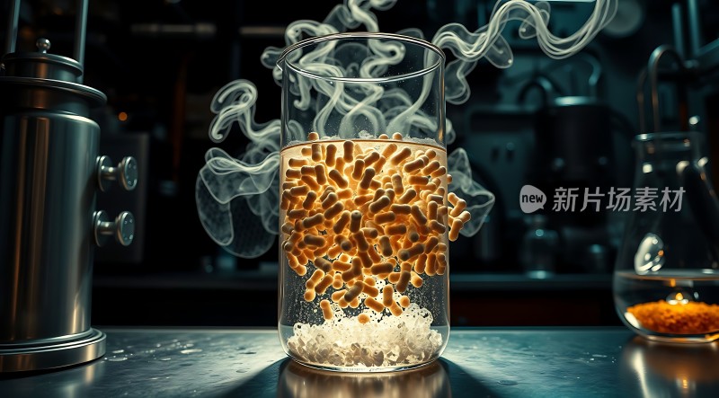 新片场素材胶囊在水中溶解