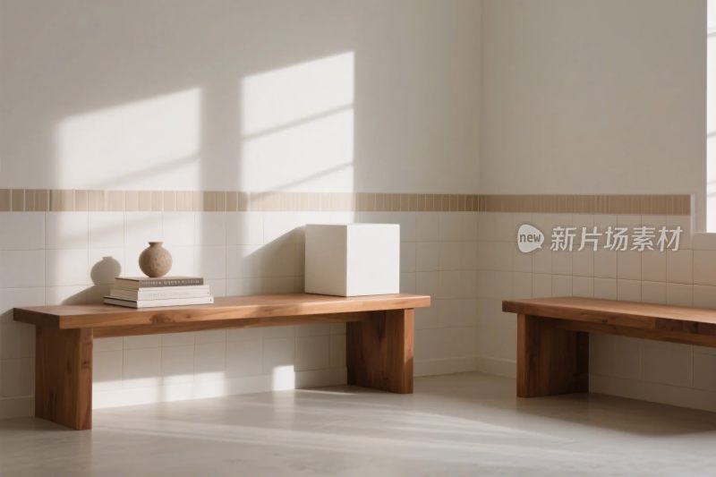 简约室内长椅场景