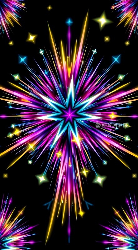 五彩斑斓的光芒四射