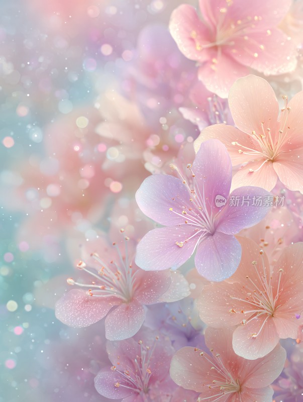 梦幻唯美的粉色系花朵画面